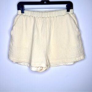 Princess Polly High Waist Double Layer Pale Yellow Shorts Size Size 8